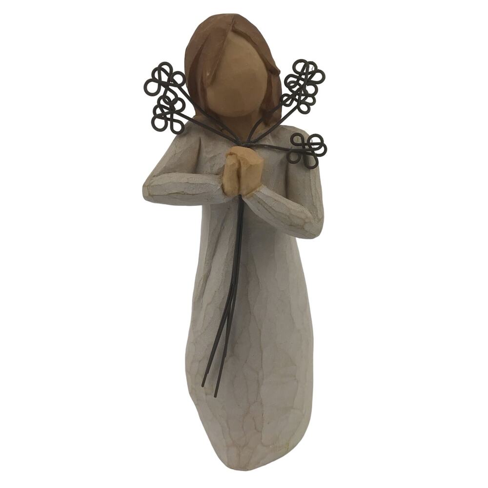 Willow Tree Friendship 5.25" Figurine Metal Flowers Demdaco 2004 Susan Lordi